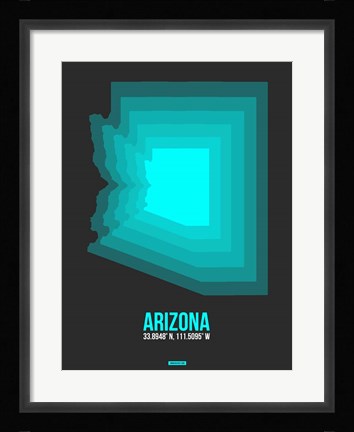 Framed Arizona Radiant Map 5B Print