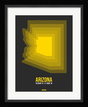 Framed Arizona Radiant Map 6B Print