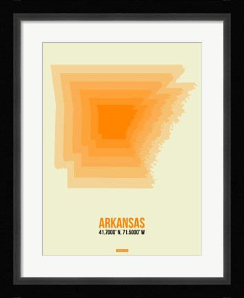 Framed Arkansas Radiant Map 1 Print