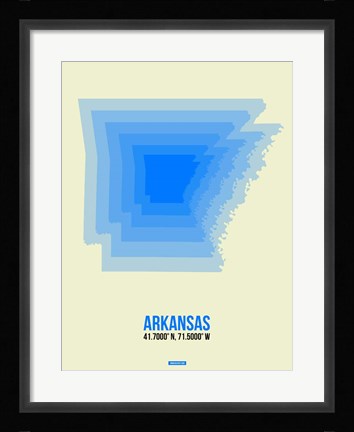 Framed Arkansas Radiant Map 2 Print