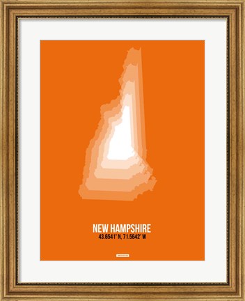 Framed New Hampshire Radiant Map 3 Print
