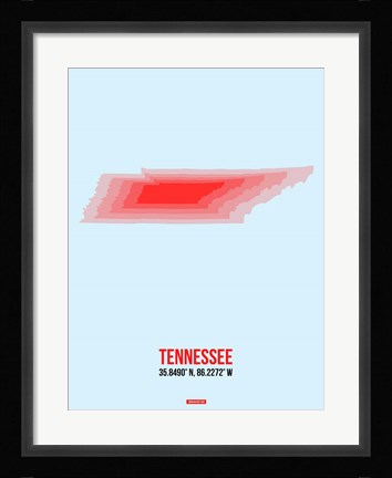 Framed Tennessee Radiant Map 3 Print