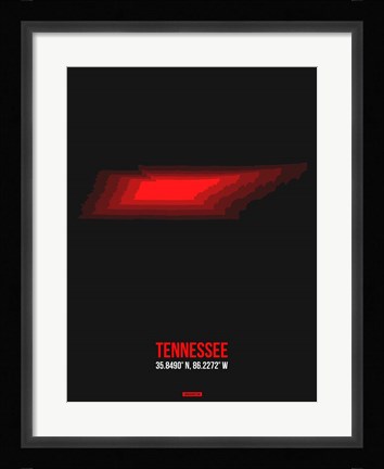 Framed Tennessee Radiant Map 4 Print