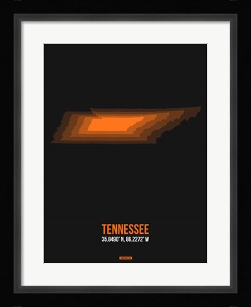 Framed Tennessee Radiant Map 5 Print