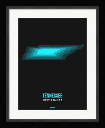 Framed Tennessee Radiant Map 6 Print