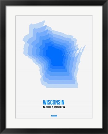 Framed Wisconsin Radiant Map 1 Print