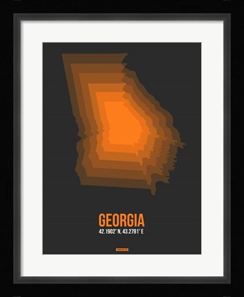 Framed Georgia Radiant Map 5 Print