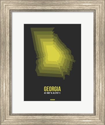 Framed Georgia Radiant Map 6 Print