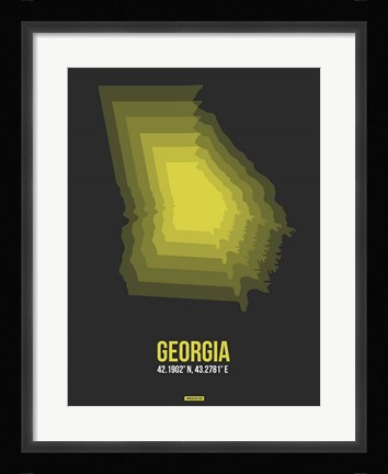 Framed Georgia Radiant Map 6 Print