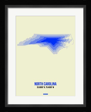 Framed North Carolina Radiant Map 1 Print
