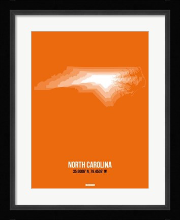 Framed North Carolina Radiant Map 3 Print