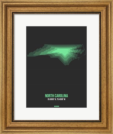Framed North Carolina Radiant Map 4 Print
