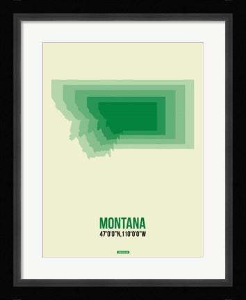 Framed Montana Radiant Map 1 Print