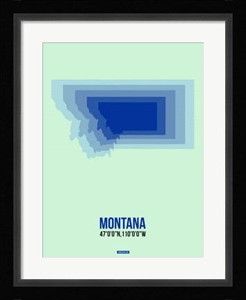 Framed Montana Radiant Map 2 Print