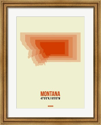 Framed Montana Radiant Map 3 Print