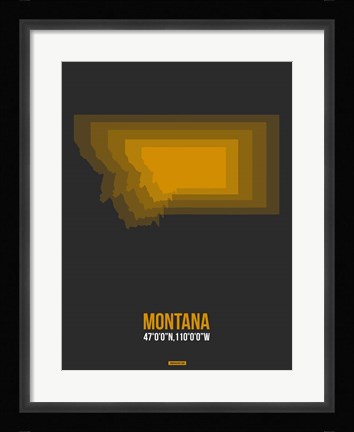 Framed Montana Radiant Map 4 Print