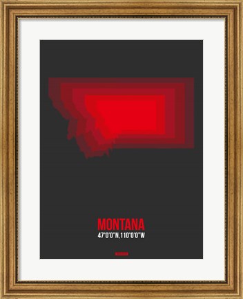 Framed Montana Radiant Map 6 Print