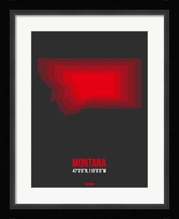 Framed Montana Radiant Map 6 Print