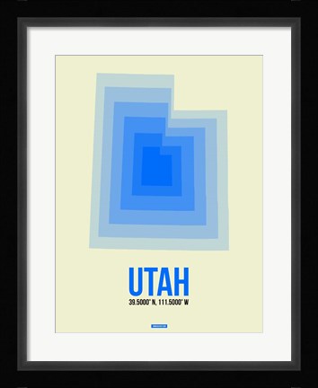 Framed Utah Radiant Map 1 Print