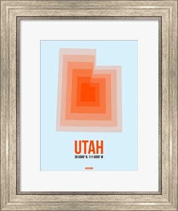 Framed Utah Radiant Map 2 Print