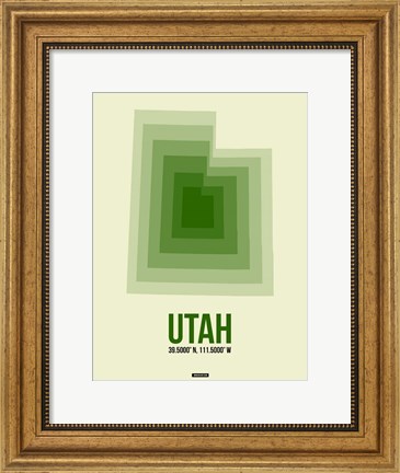 Framed Utah Radiant Map 4 Print
