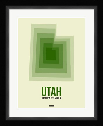 Framed Utah Radiant Map 4 Print