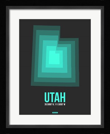 Framed Utah Radiant Map 5 Print