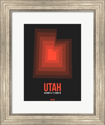 Framed Utah Radiant Map 6 Print