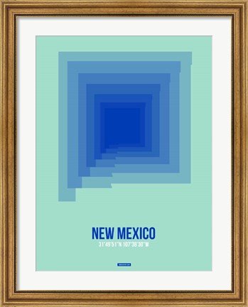 Framed New Mexico Radiant Map 1 Print