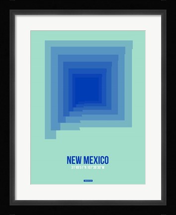 Framed New Mexico Radiant Map 1 Print