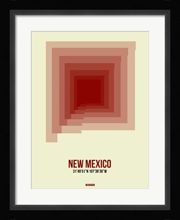 Framed New Mexico Radiant Map 2 Print