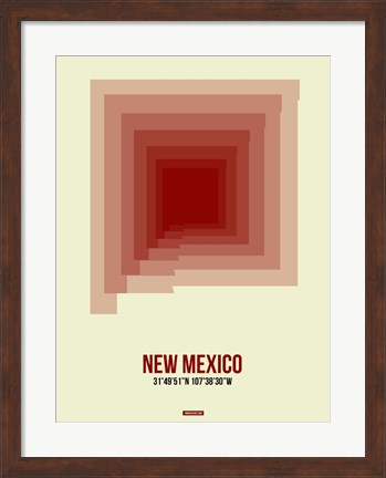 Framed New Mexico Radiant Map 2 Print