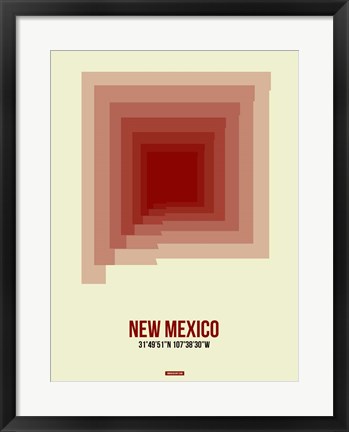 Framed New Mexico Radiant Map 2 Print