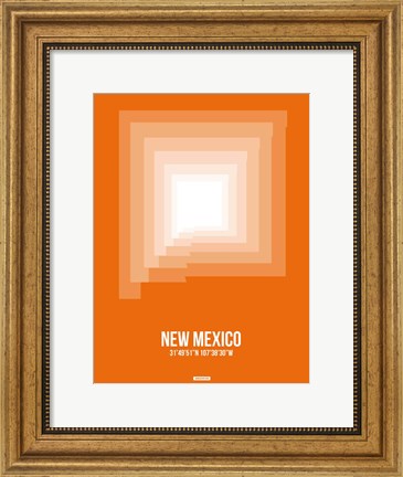 Framed New Mexico Radiant Map 3 Print
