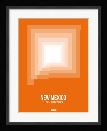 Framed New Mexico Radiant Map 3 Print