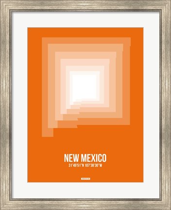 Framed New Mexico Radiant Map 3 Print