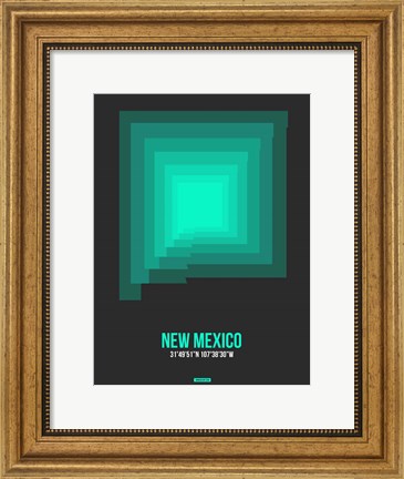Framed New Mexico Radiant Map 5 Print