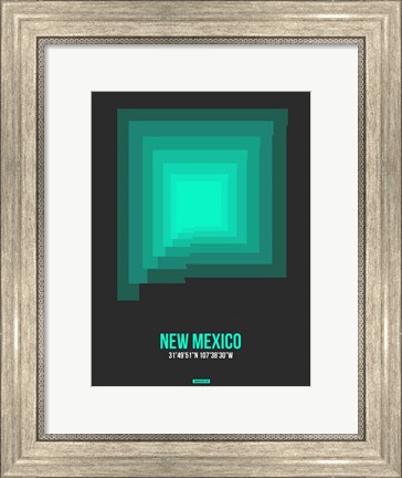 Framed New Mexico Radiant Map 5 Print