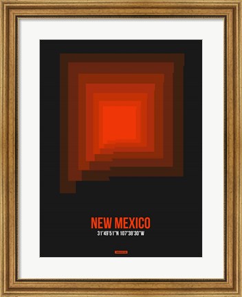 Framed New Mexico Radiant Map 6 Print