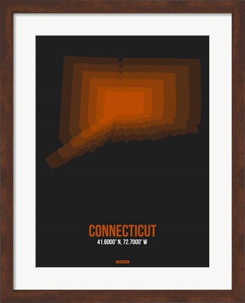 Framed Connecticut Radiant Map 4 Print