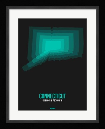 Framed Connecticut Radiant Map 5 Print