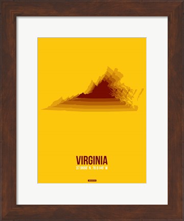 Framed Virginia Radiant Map 2 Print