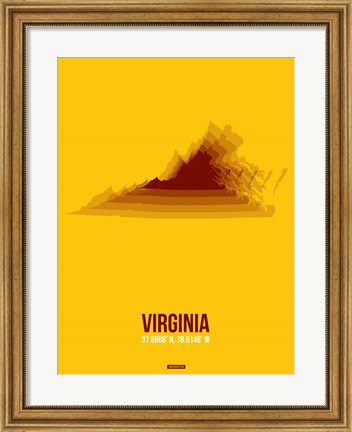 Framed Virginia Radiant Map 2 Print