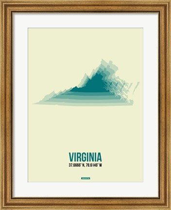 Framed Virginia Radiant Map 3 Print