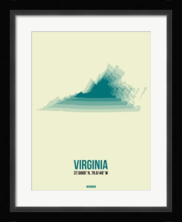 Framed Virginia Radiant Map 3 Print