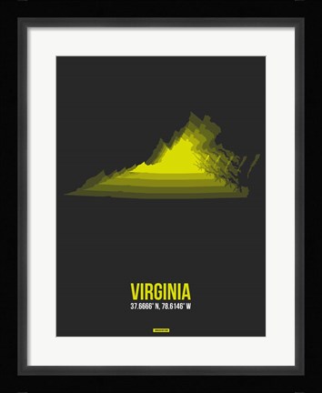 Framed Virginia Radiant Map 5 Print