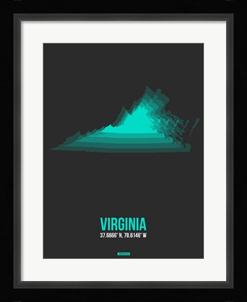 Framed Virginia Radiant Map 6 Print