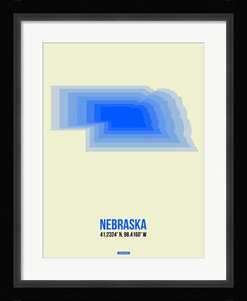 Framed Nebraska Radiant Map 1 Print