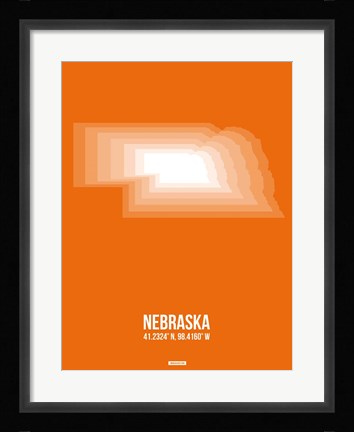 Framed Nebraska Radiant Map 2 Print