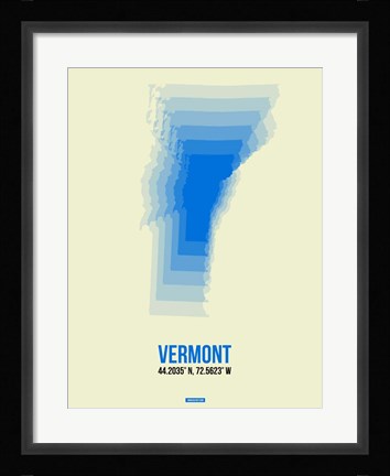 Framed Vermont Radiant Map 1 Print